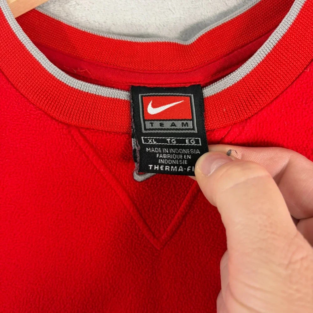 Ohio State Buckeyes Nike Mens XL Crewneck ThermaFit Sweatshirt Center Swoosh Red